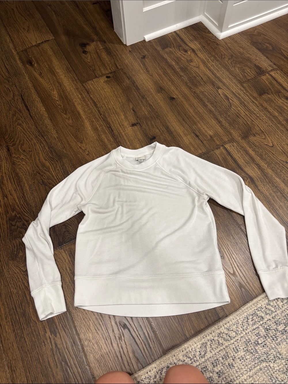 White Long Sleeve Pullover Sweatshirt